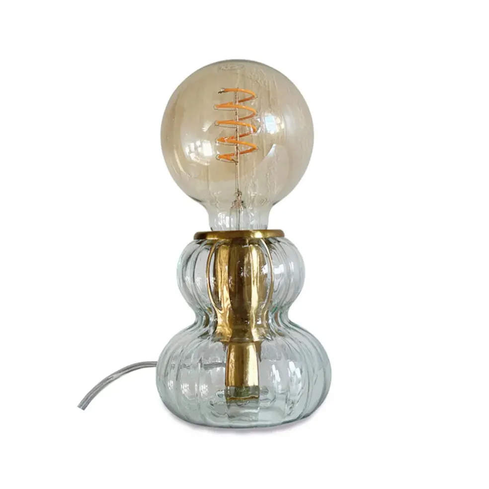 Lampe en verre fumé gris h12cm - Eli