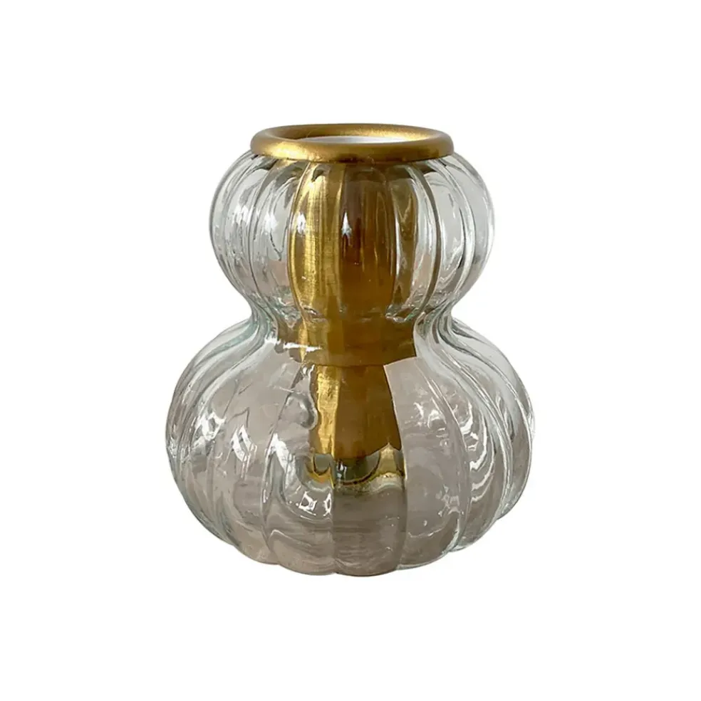 Lampe en verre fumé gris h12cm - Eli
