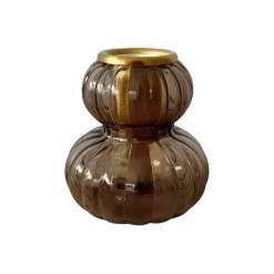 Lampe en verre fumé noir h12cm - Eli