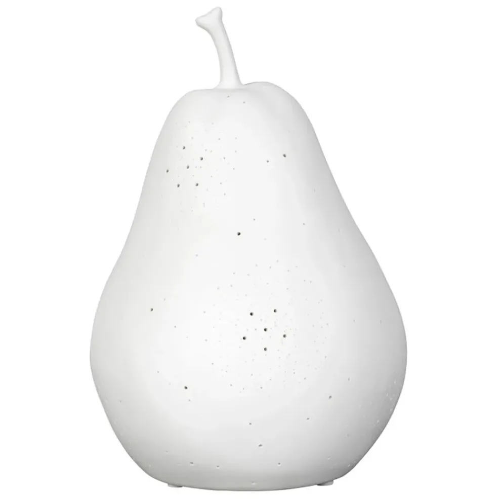 Lampe led poire en porcelaine blanc h24cm - Poire