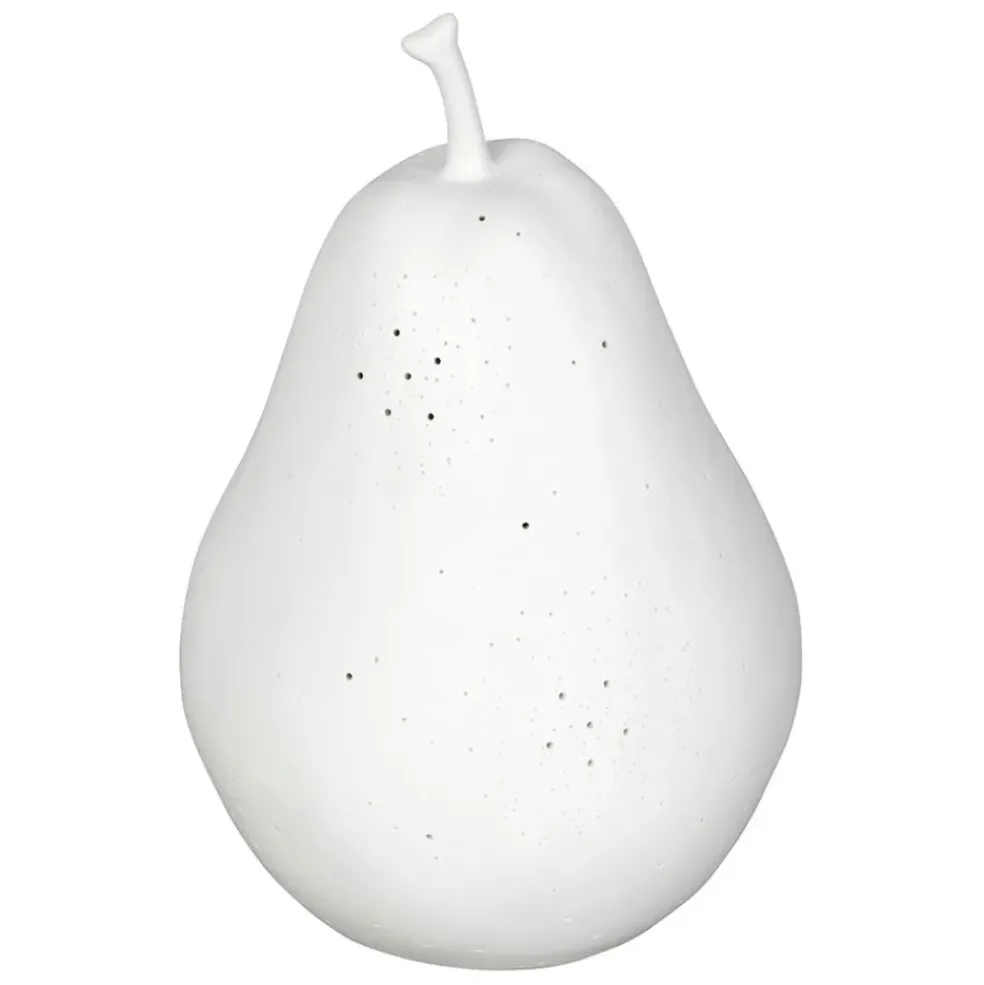 Lampe led poire en porcelaine blanc h24cm - Poire