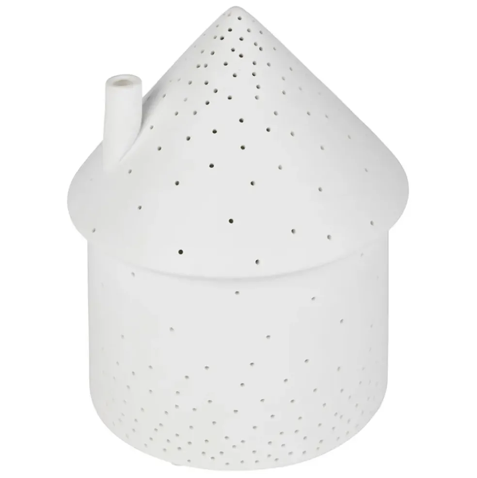 Lampe maison en porcelaine blanc h17cm - Beezz