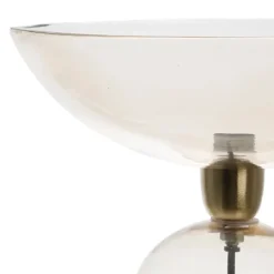 Lampe ronde en verre h33.5cm ambre - champart