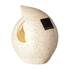 Lampe solaire en polyrésine beige