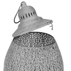 Lanterne orient grise en fer et verre