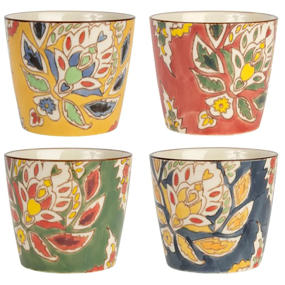 Lot de 4 coupes en grès multicolore - orchila
