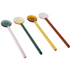 Lot de 4 agitateurs en verre borosilicate multicolore h15cm - Funny