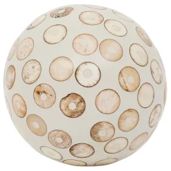 Lot de 6 boules décoratives en résine ivoire et brun - Yumbe