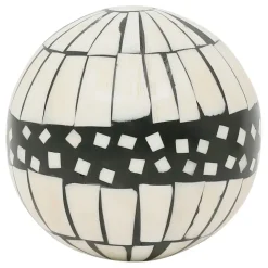 Lot de 6 boules décoratives en résine noir et blanc d10cm - Etnik