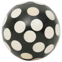 Lot de 6 boules décoratives en résine noir et blanc d10cm - Etnik