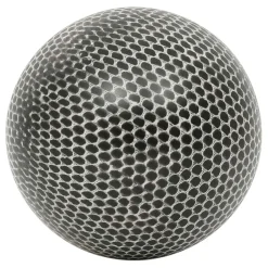 Lot de 6 boules décoratives en résine brun et blanc d10cm - Komati