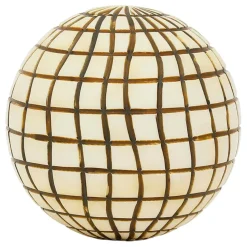 Lot de 6 boules décoratives en résine brun et ivoire - Sumba