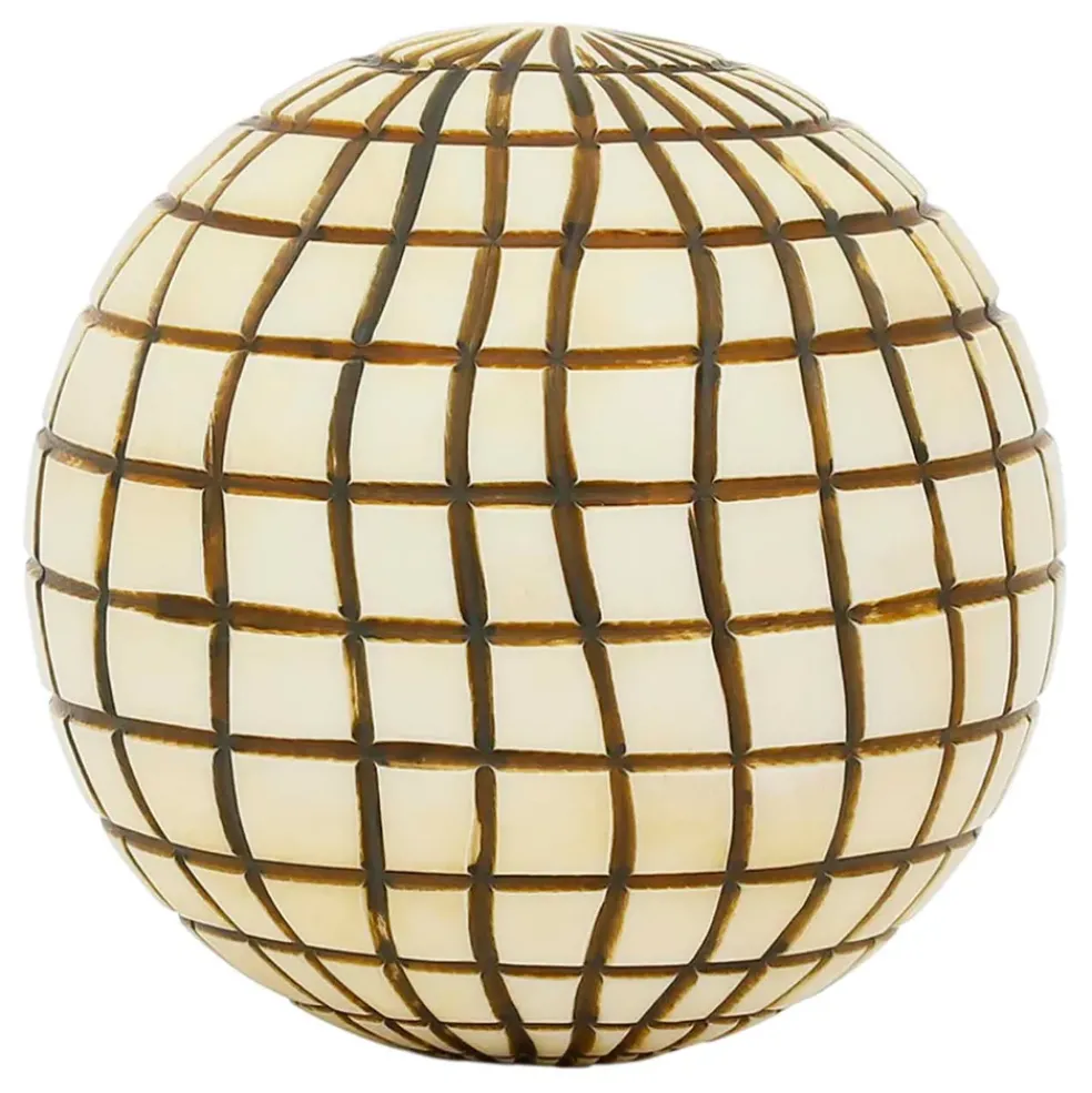 Lot de 6 boules décoratives en résine brun et ivoire - Sumba