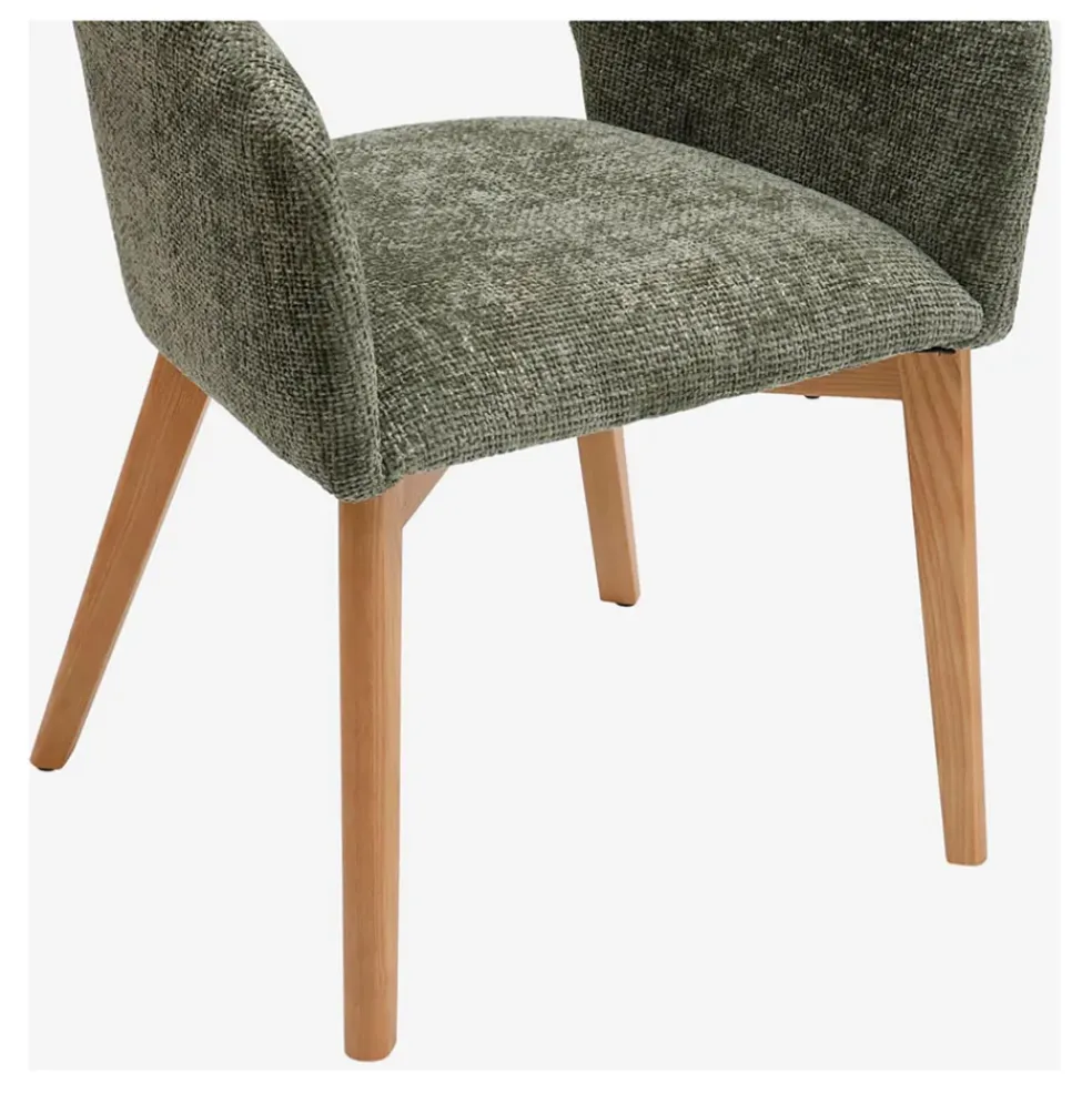 Lot de 2 chaises en tissu chenille vert - Rusti