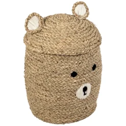Lot de 2 corbeilles en jonc de mer naturel d31.5xh45cm - Famille