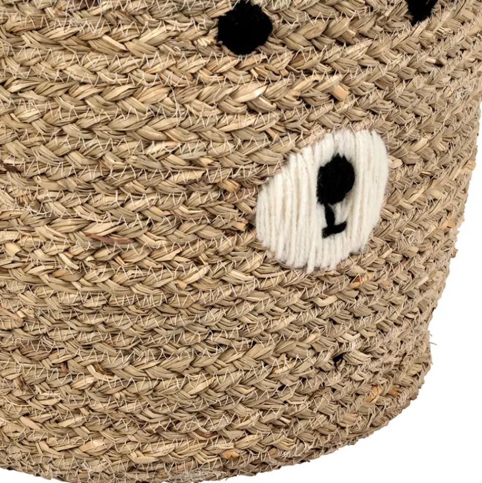 Lot de 2 corbeilles en jonc de mer naturel d31.5xh45cm - Famille