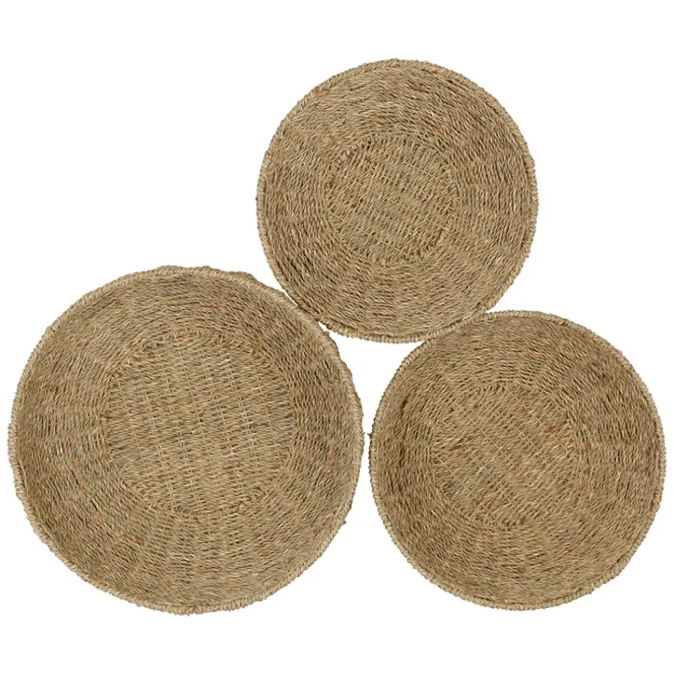 Lot de 3 corbeilles en jonc de mer naturel - Borneo