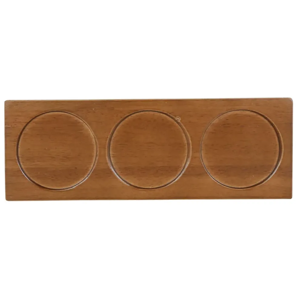 Lot de 3 coupelles en grès et plateau terracotta, vert et blanc - romance vegetal