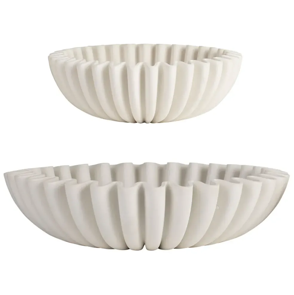 Lot de 2 coupes en résine écru - Romancero