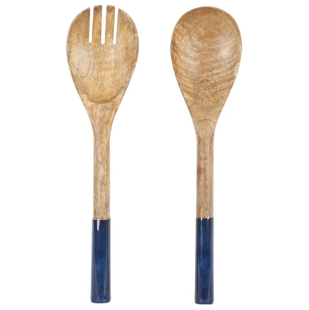 Lot de 2 couverts de salade en manguier indigo - Greeka