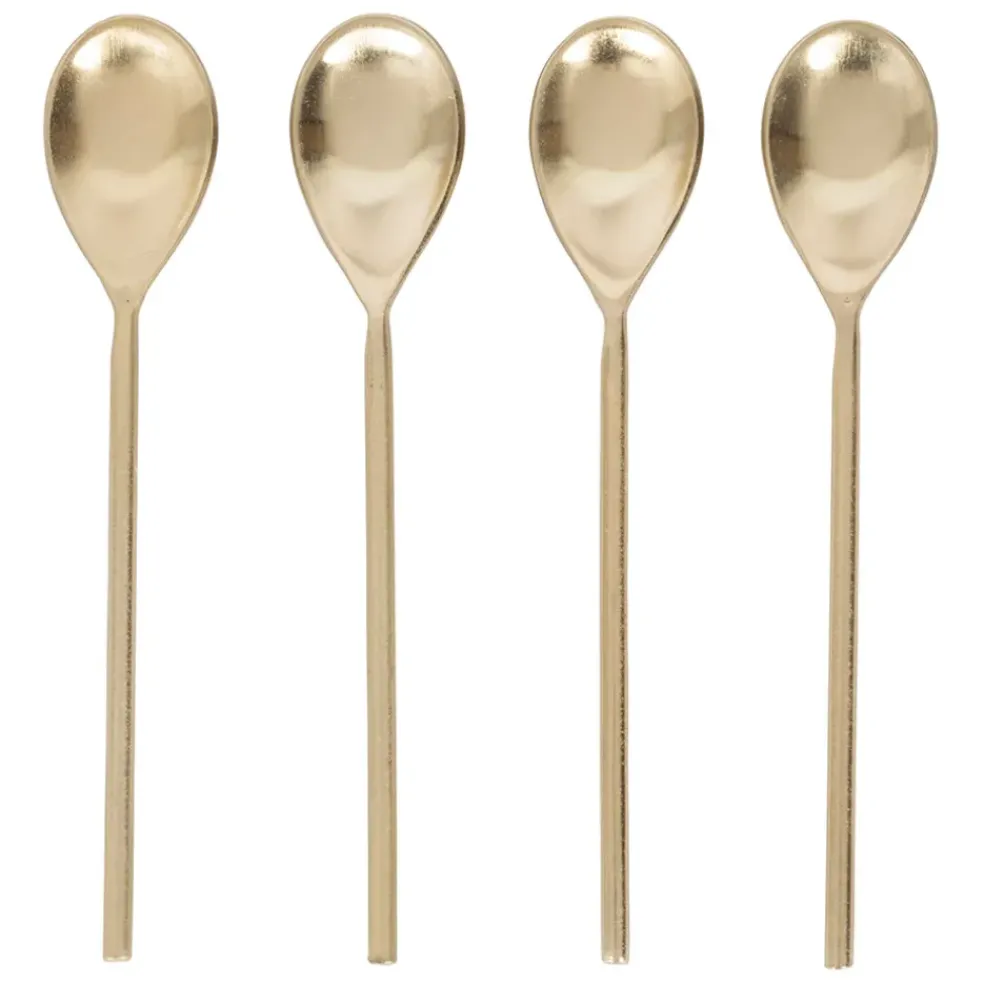 Lot de 4 cuillères à café en inox doré - Gourmet
