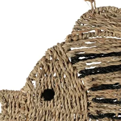 Lot de 2 décoration murale poisson en jonc de mer naturel et bleu - Eté A La Mer