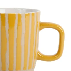 Lot de 2 mugs en grès jaune et blanc - courba