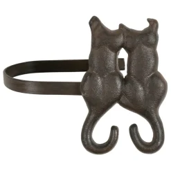 Lot de 2 paires d'embrasse chat accessoire rideau en fonte brun