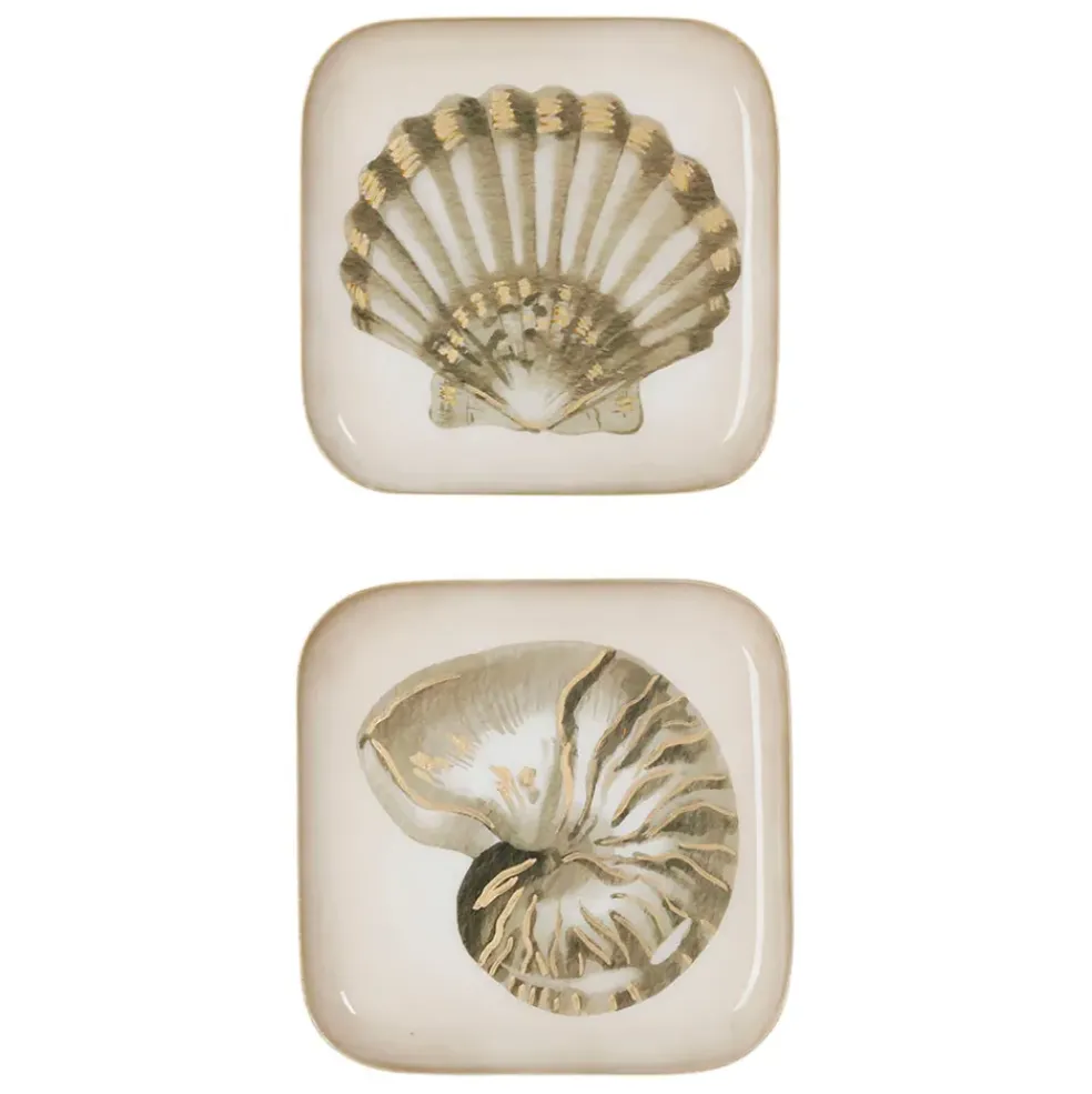 Lot de 2 plateau en fer taupe et doré - bordemer