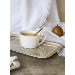 Lot de 2 plateaux en fer grège - Arabise