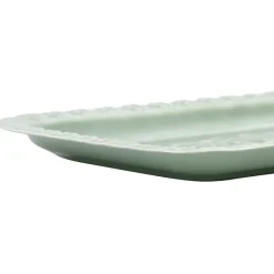 Lot de 2 plateaux en fer émaillé sauge - Baroque