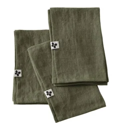 Lot de 3 serviettes en lin lavé thym 40x40cm - Soline