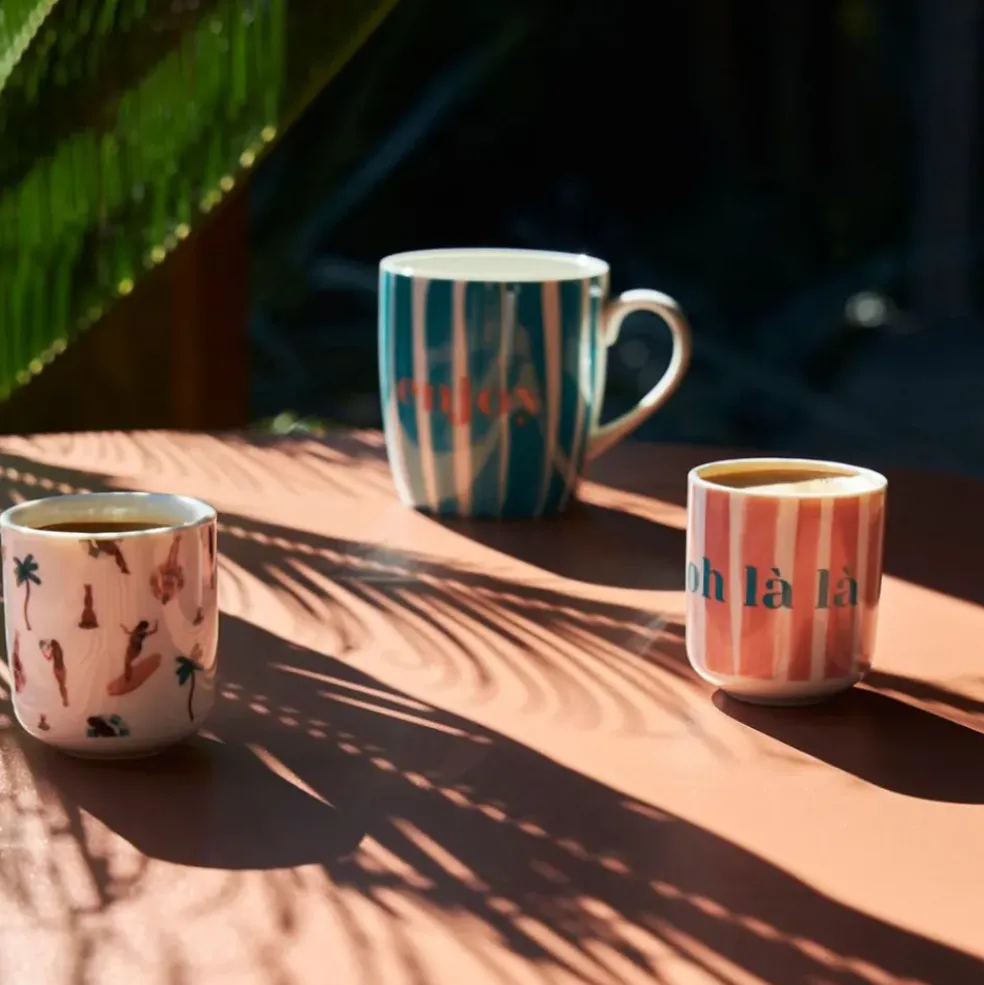 Lot de 2 tasses bleu et corail 35cl - Palma