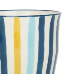 Lot de 4 tasses en grès bleu - un été à la mer