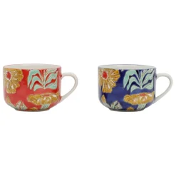 Lot de 2 tasses en grès multicolore 60cl - Flaura