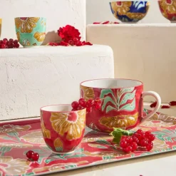 Lot de 4 tasses en grès multicolore 15cl - Flaura