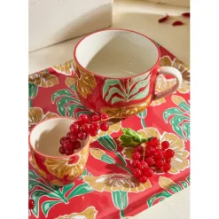 Lot de 4 tasses en grès multicolore 15cl - Flaura