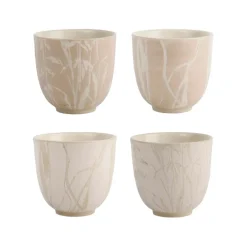 Lot de 4 tasses en grès nude mat - terre boheme