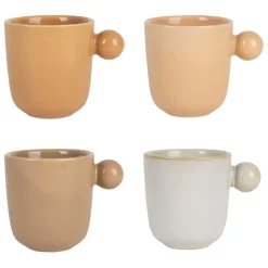 Lot de 4 tasses en grès nude 10cl - Klosen