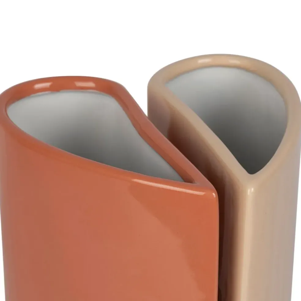 Lot de 2 vases en grès nude 13x6.5xh24cm - Funny