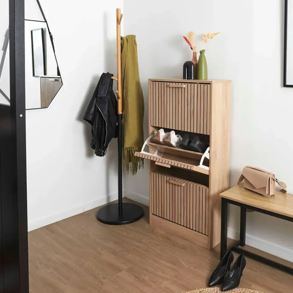 Meuble à chaussures 3 portes H113cm - Kara