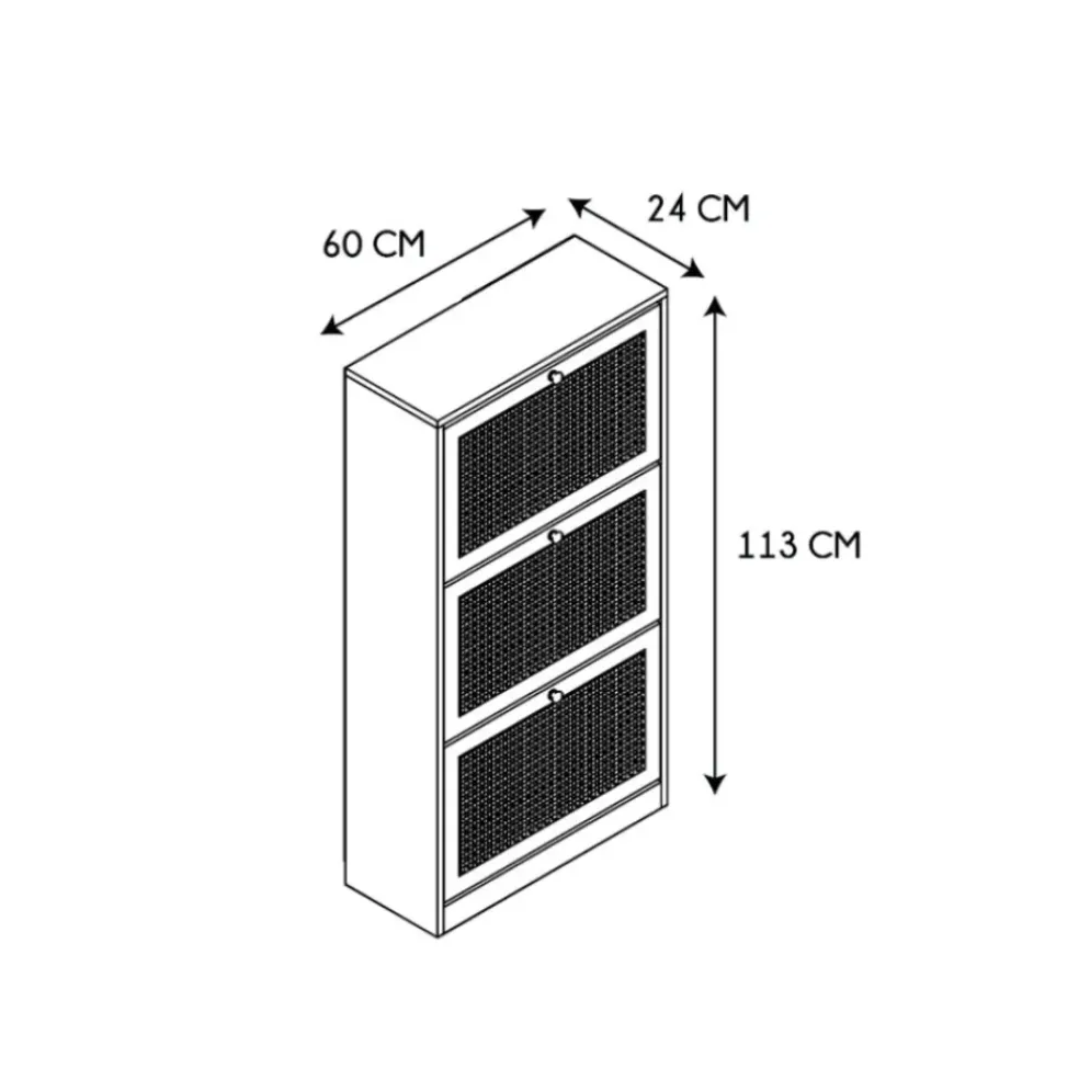 Meuble à chaussures 3 portes H113cm - Baia