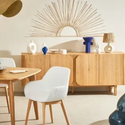 Meuble bas 4 portes en chêne naturel 200xh80cm - Sirocco