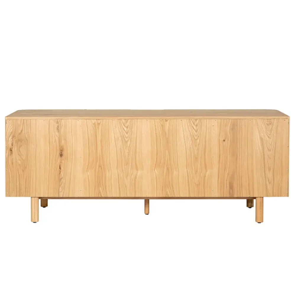 Meuble bas 4 portes en chêne naturel 200xh80cm - Sirocco