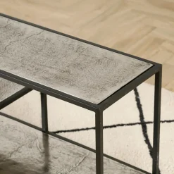 Meuble TV en acier et aluminium argenté L150cm - Felia