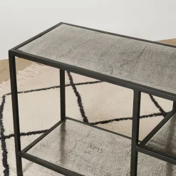 Meuble TV en acier et aluminium argenté L150cm - Felia