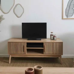 Meuble tv en bois naturel 117x48cm - kara