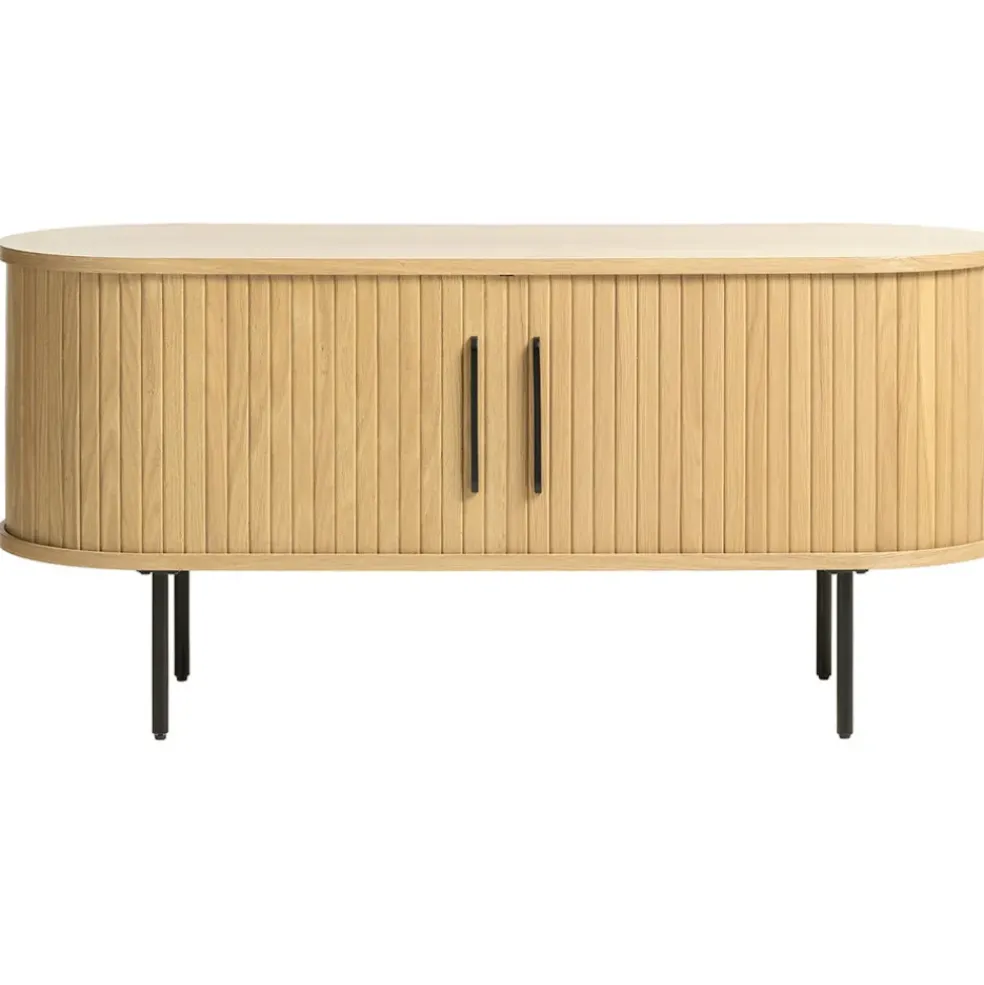 Meuble TV en placage chêne naturel l120cm - nola