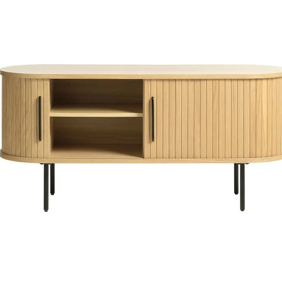 Meuble TV en placage chêne naturel l120cm - nola