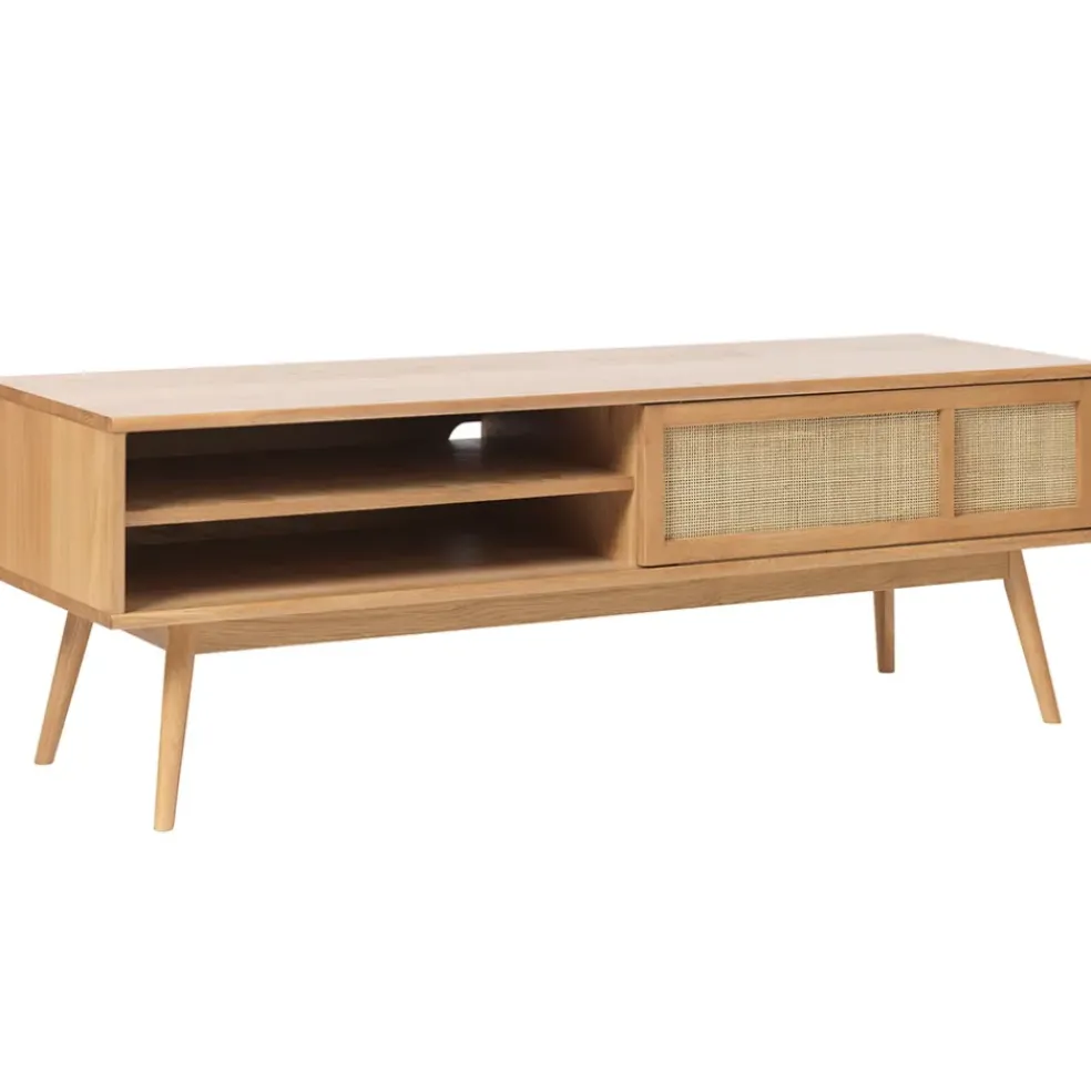 Meuble TV en plaquage chêne nature l150cm - barrali